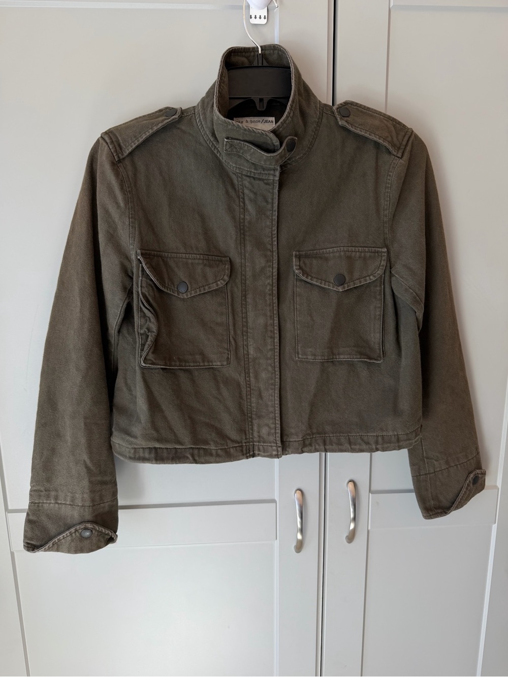 Rag & Bone Military Utility Jacket Fatigue Olive Green Size M Made in USA